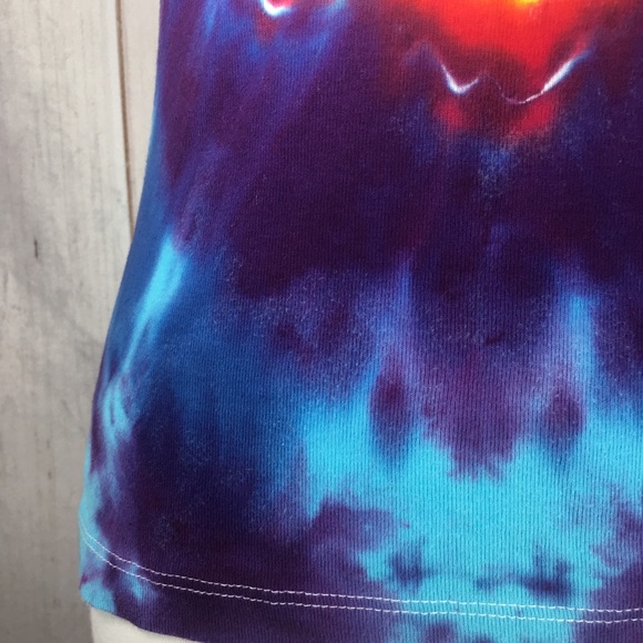 Tie Dye Happy Face Womens Shirt Sz Medium Blue - Picture 5 of 8